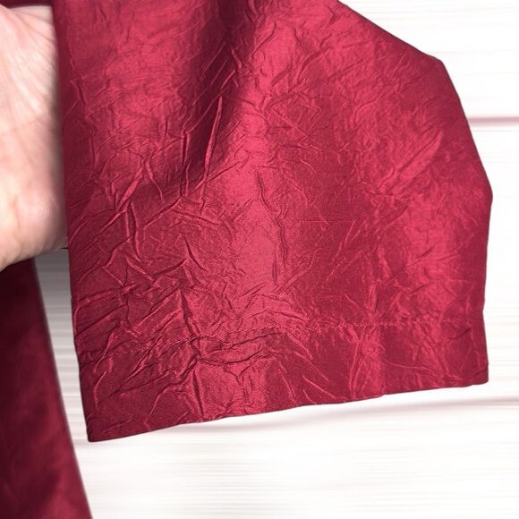 NWOT Eileen Fisher Vine Red Textured Silk Blouse Chinese Style Relaxed S petite - Picture 5 of 12